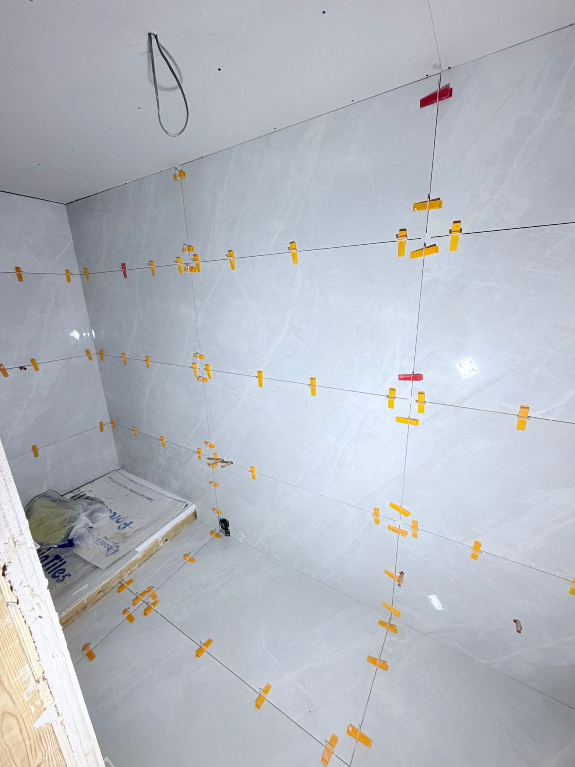Bathroom floor tiling